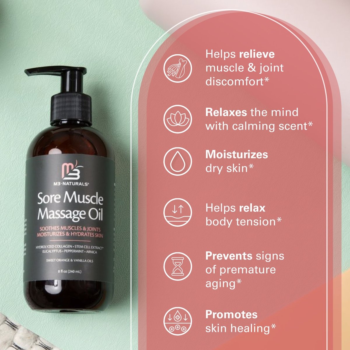 Sore Muscle Massage Oil, 8fl oz
